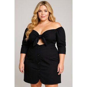 Women’s Choosy Off the Shoulder Mini Dress – Black – Plus Size 18 & 20 – NWT